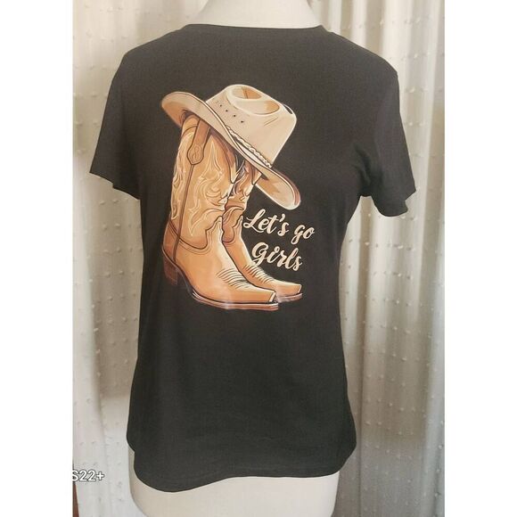 E9 Shein western black " Let's Go Girls" t-shirt - Picture 1 of 5